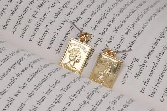 Gold Vintage Fashion Drop Earrings of Shan & Co / Minimalist Geo Gold Earring Drops /Gift For Her /Gift for Friend Gift Boxed Wedding Gift